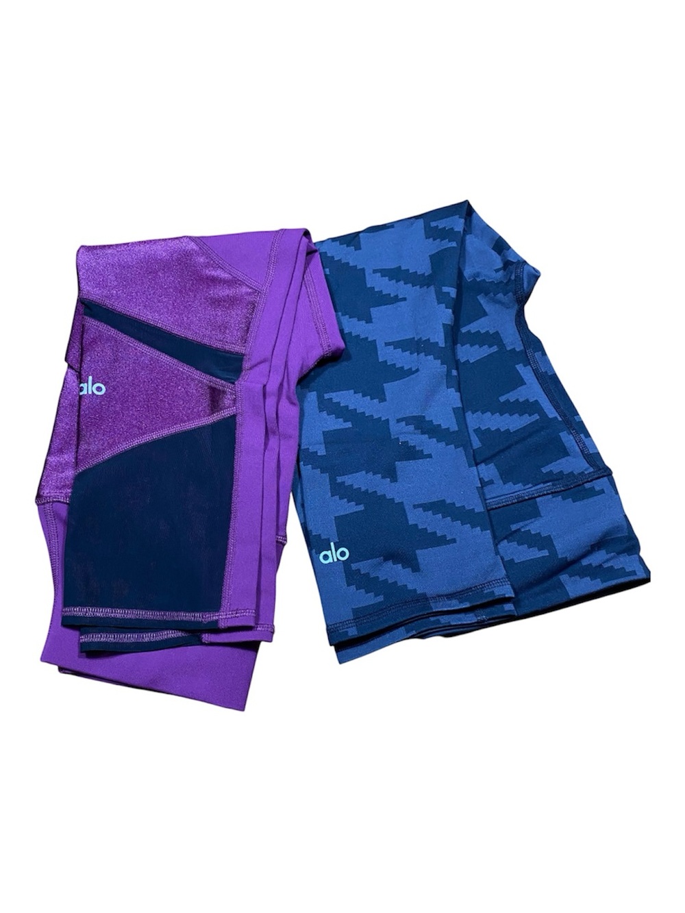 Alo Leggings Size S Capris Herringbone Black Grey & Purple Black Lot of 2 Gym